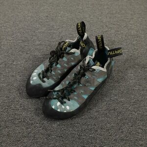 La Sportiva Tarantulace Climbing Shoes Mens 6.5+ EU 39 Teal Gray Lace Rock